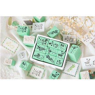 【印森活】文青木製印章套組｜教學章 老師章 萬用章 印章組 手帳印章-規格圖3