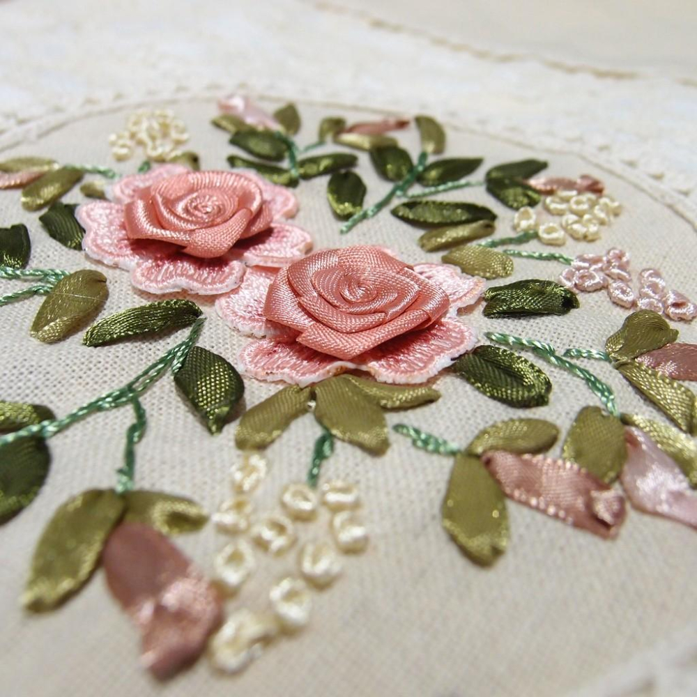 「 Raffine 鄉村風 蕾絲 立體刺繡 玫瑰 托特包 手提包 拉鍊包 」★ Zammu日本雜貨-細節圖3