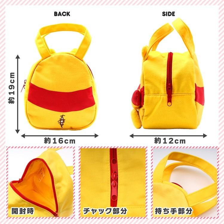 「 日本 Skater 迪士尼 小熊維尼 維尼 造型 拉鍊式 兒童 便當袋 迷你提袋 手提袋 」★ Zammu日本雜貨-細節圖2