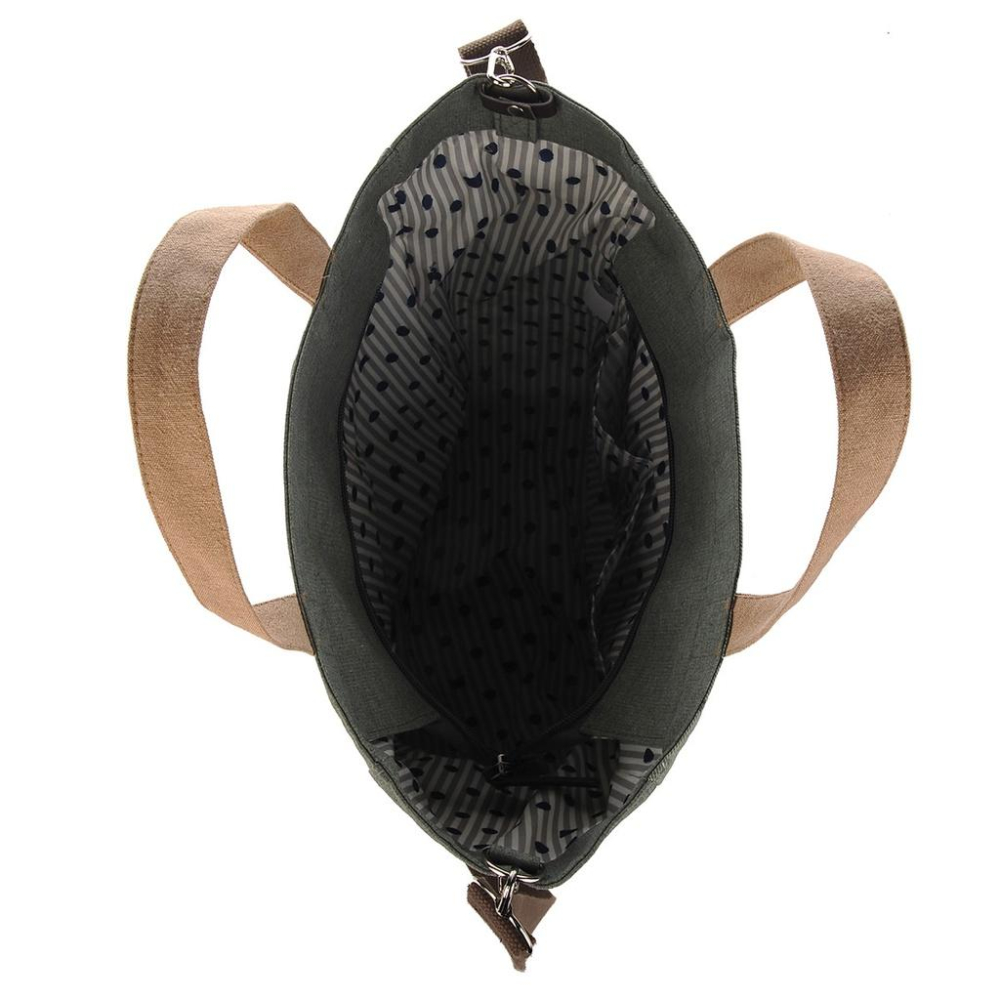 「 Kusuguru shippo 貓咪 ZEGAWA桑 兩用 托特包 側揹 側背 手提 綠 」★ Zammu日本雜貨-細節圖6