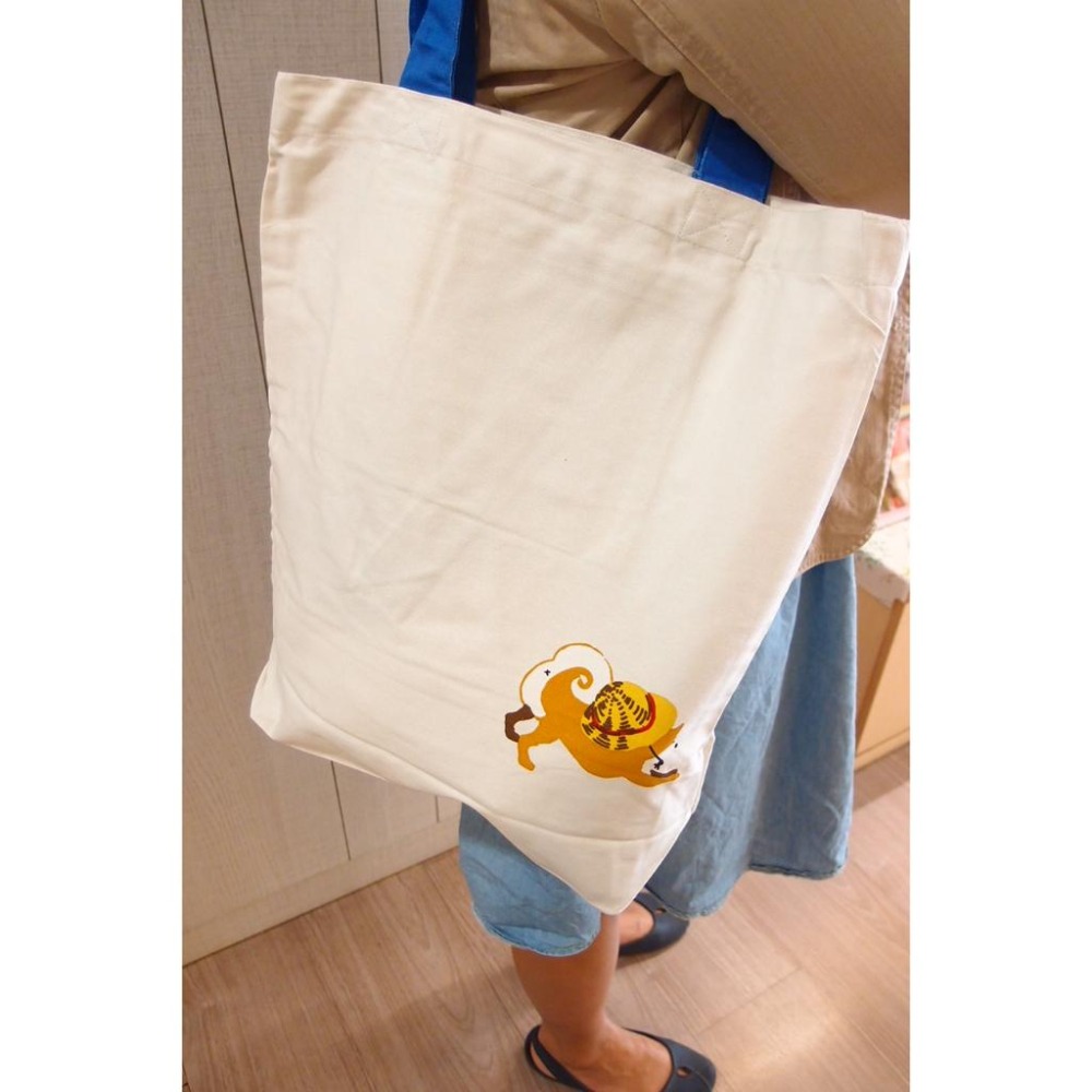 「 日本 柴犬 柴田 柴田桑 草帽 綿布 托特袋 肩揹袋 手提袋 肩背袋 托特包 」★ Zammu日-細節圖2