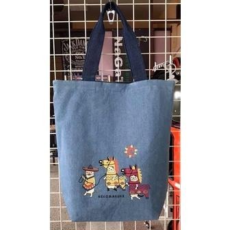 「 KUSUGURU SHIPPO 貓咪 墨西哥風 托特袋 手提袋 藍 丹寧」★ Zammu日本雜貨-細節圖2