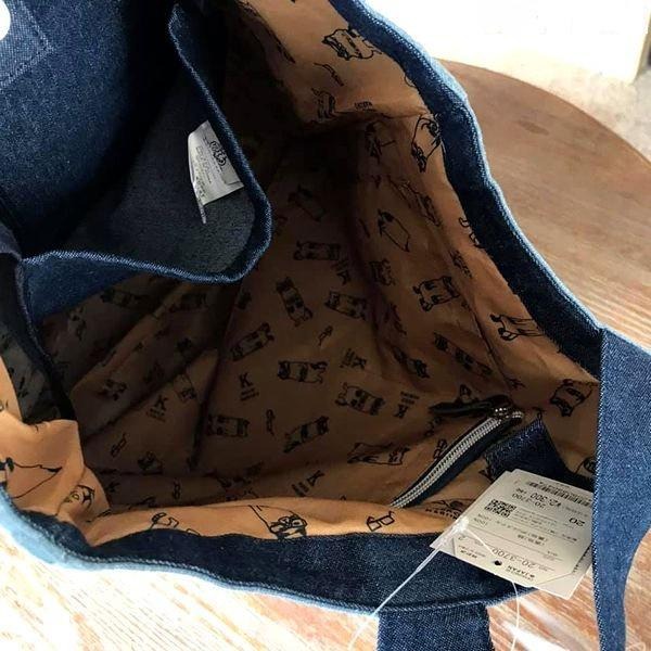 「 KUSUGURU SHIPPO 貓咪 墨西哥風 托特袋 手提袋 藍 丹寧」★ Zammu日本雜貨-細節圖3