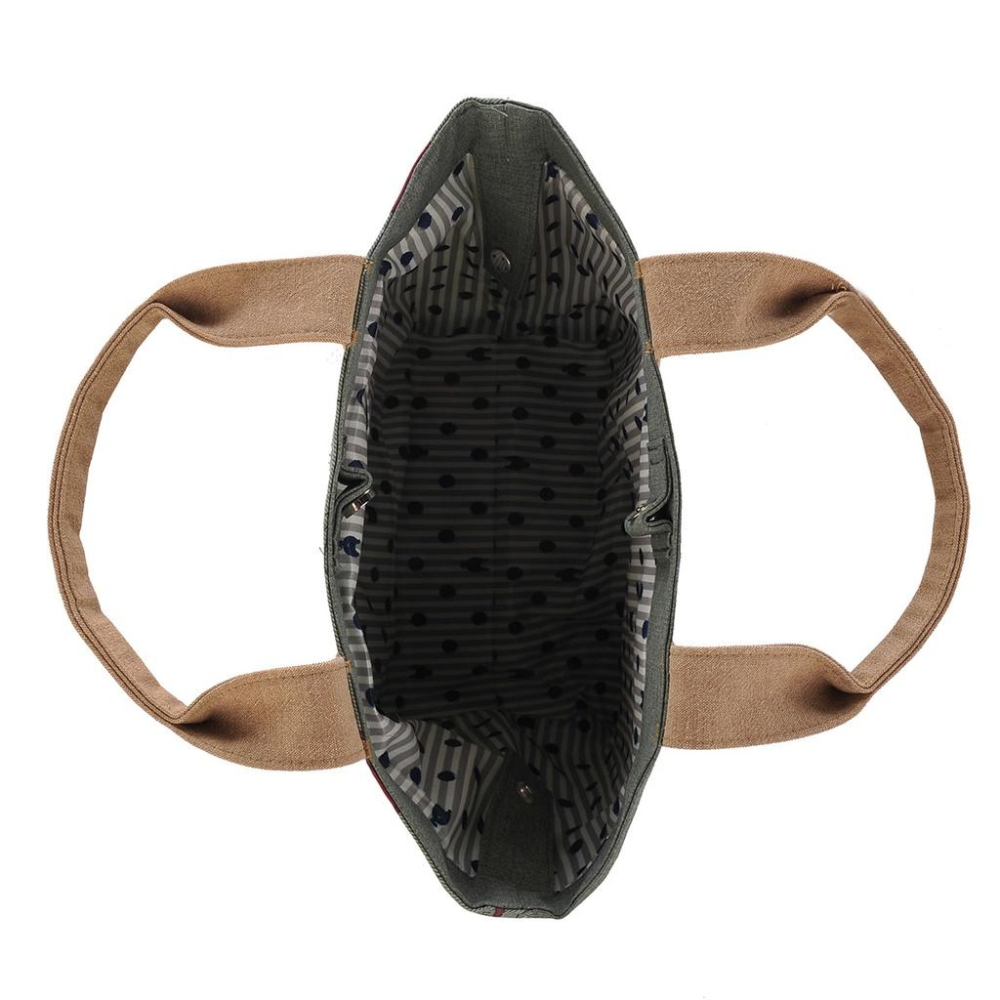 「 貓咪 ZEGAWA桑 Kusuguru shippo 手提袋 托特袋 便當袋 綠 」★Zammu日本雜貨-細節圖7