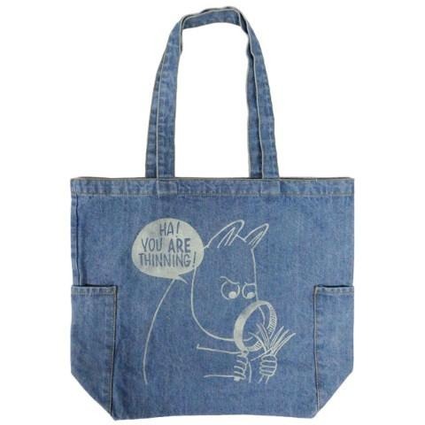 「 嚕嚕米 慕敏 姆明 Moomin 丹寧 牛仔風 大尺寸 托特袋 托特包 提袋 側提袋 」★ Zammu日本雜貨-細節圖2