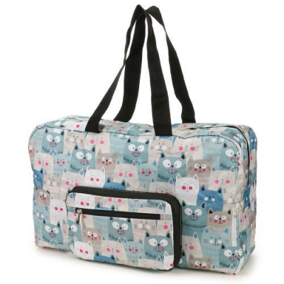 「 可折疊 折疊式 收納式 波士頓包 旅行包 旅行袋 密集貓咪 」★ Zammu日本雜貨