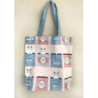 「日本 Taachan 白貓 跩貓 高傲貓 大尺寸 A4 B4 肩揹袋 肩背袋 托特袋 」★ Zammu日本雜貨-細節圖3