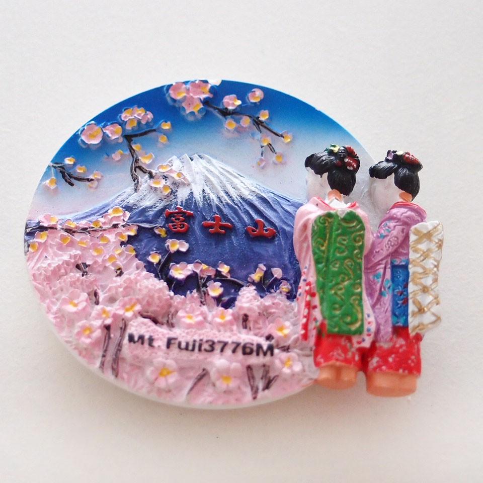 「 日本 和風 立體 磁鐵 磁力 磁性 裝飾 富士山 藝伎 芸者 磁鐵裝飾 」★ Zammu日本雜貨-細節圖2