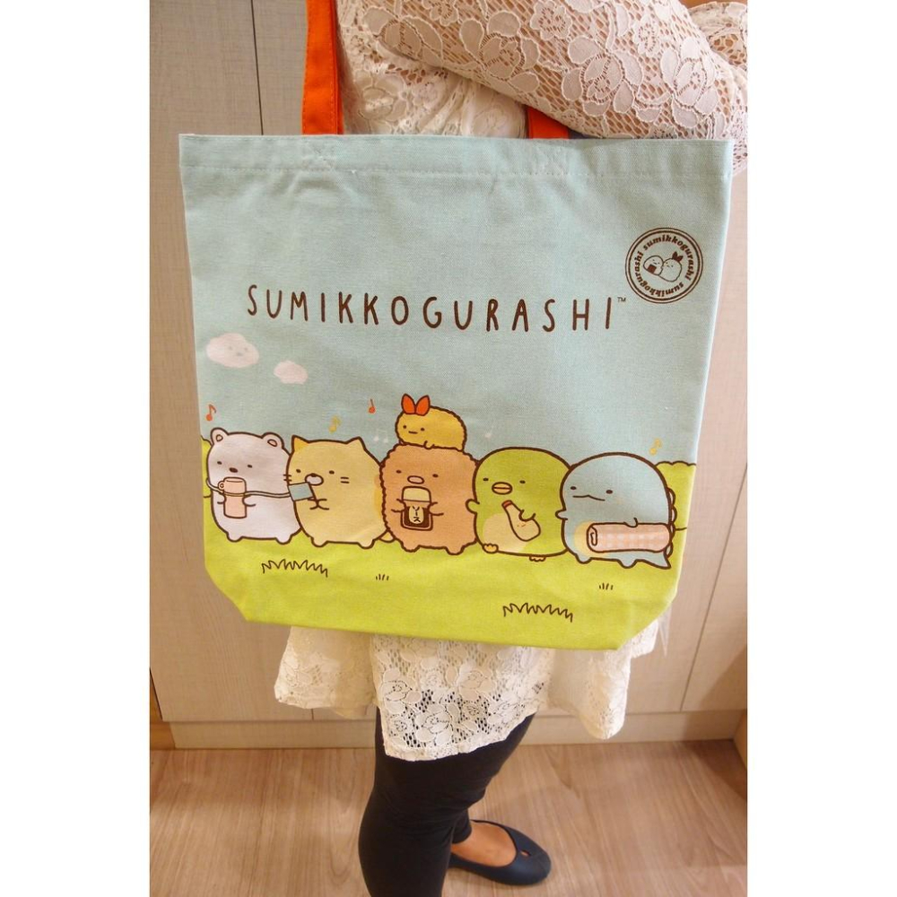 「 角落生物 角落小夥伴 便當主題 帆布 托特袋 托特包 肩背袋 肩背包 藍 」★ Zammu日本雜貨-細節圖3