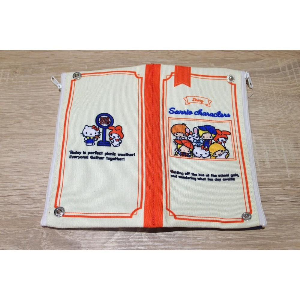 「 三麗鷗 全明星 凱蒂貓 美樂蒂 雙子星 反面筆袋 帆布 筆袋 日記 」★ Zammu日本雜貨-細節圖3