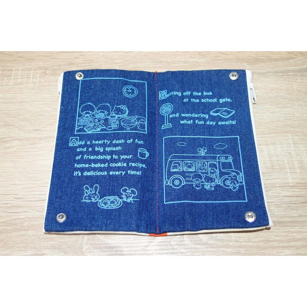 「 三麗鷗 全明星 凱蒂貓 美樂蒂 雙子星 反面筆袋 帆布 筆袋 日記 」★ Zammu日本雜貨-細節圖4