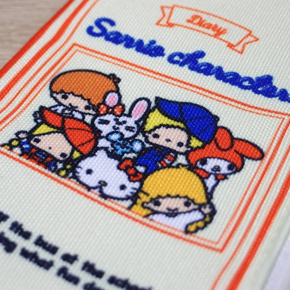 「 三麗鷗 全明星 凱蒂貓 美樂蒂 雙子星 反面筆袋 帆布 筆袋 日記 」★ Zammu日本雜貨-細節圖5