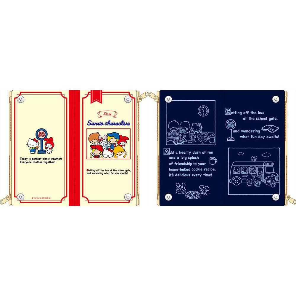 「 三麗鷗 全明星 凱蒂貓 美樂蒂 雙子星 反面筆袋 帆布 筆袋 日記 」★ Zammu日本雜貨-細節圖7