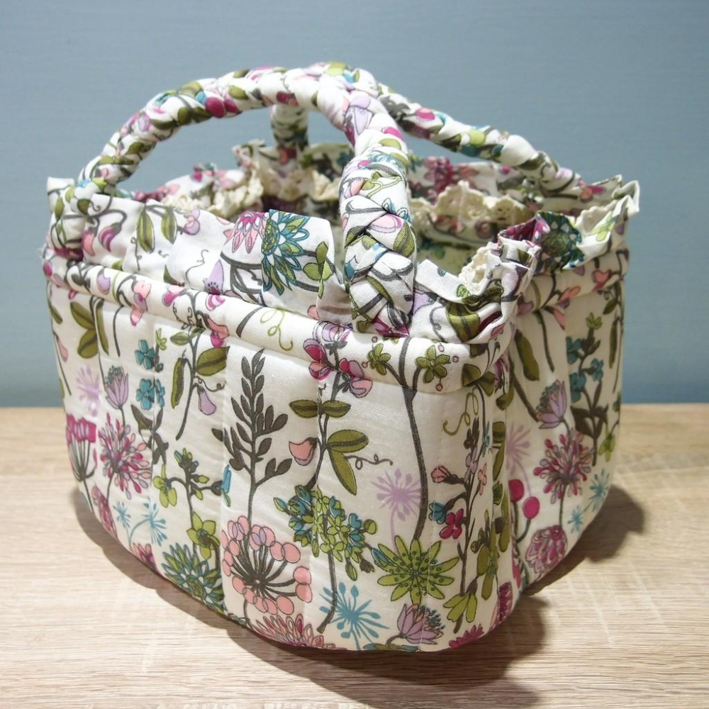 【 花草圖紋 中尺寸 置物籃 書籍籃 小提籃 雙面 】★ Zammu日本雜貨-細節圖3