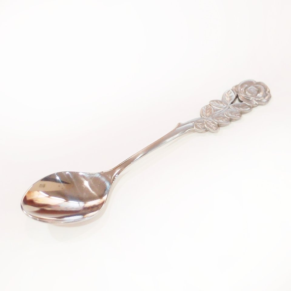 「 日本製 MIJ 玫瑰 薔薇 不鏽鋼 湯匙 小湯匙 點心湯匙 咖啡匙 13cm 」★ Zammu日本雜貨-細節圖4