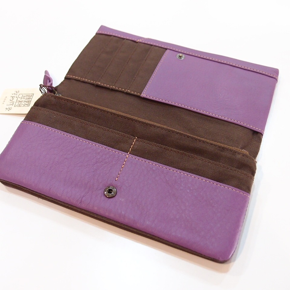 「  野村修平 監制 真皮 牛皮 長夾 皮夾 女夾 女用皮夾 錢包 拼接風格 」★ Zammu日本雜貨-細節圖2