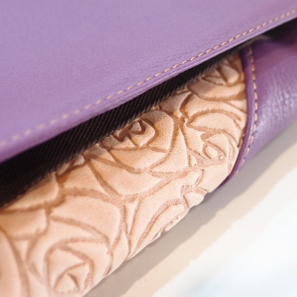 「  野村修平 監制 真皮 牛皮 長夾 皮夾 女夾 女用皮夾 錢包 拼接風格 」★ Zammu日本雜貨-細節圖6