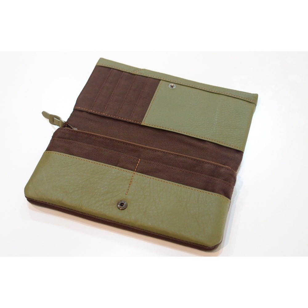 「  野村修平 監制 真皮 牛皮 長夾 皮夾 女夾 女用皮夾 錢包 拼接風格 」★ Zammu日本雜貨-細節圖8