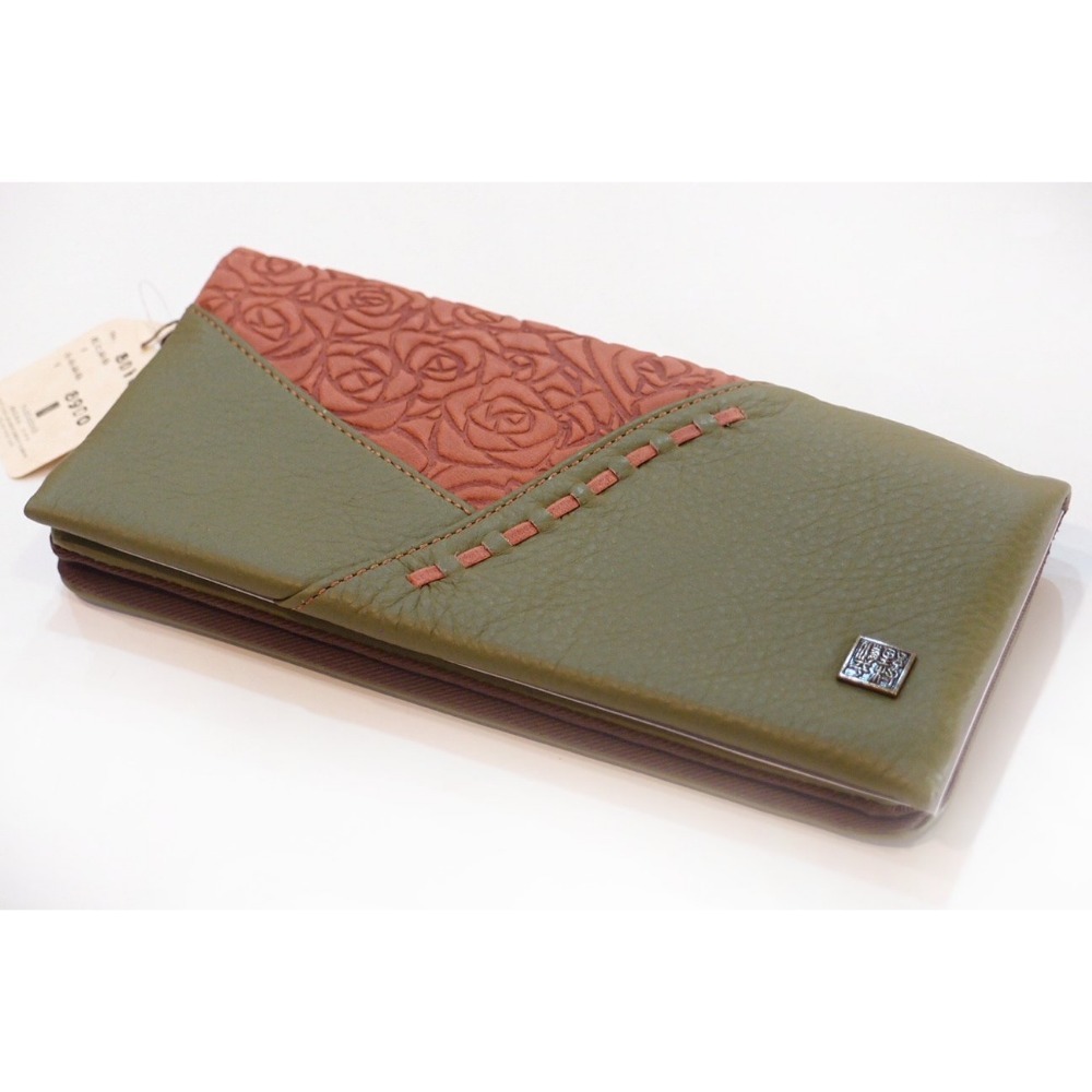 「  野村修平 監制 真皮 牛皮 長夾 皮夾 女夾 女用皮夾 錢包 拼接風格 」★ Zammu日本雜貨-規格圖8