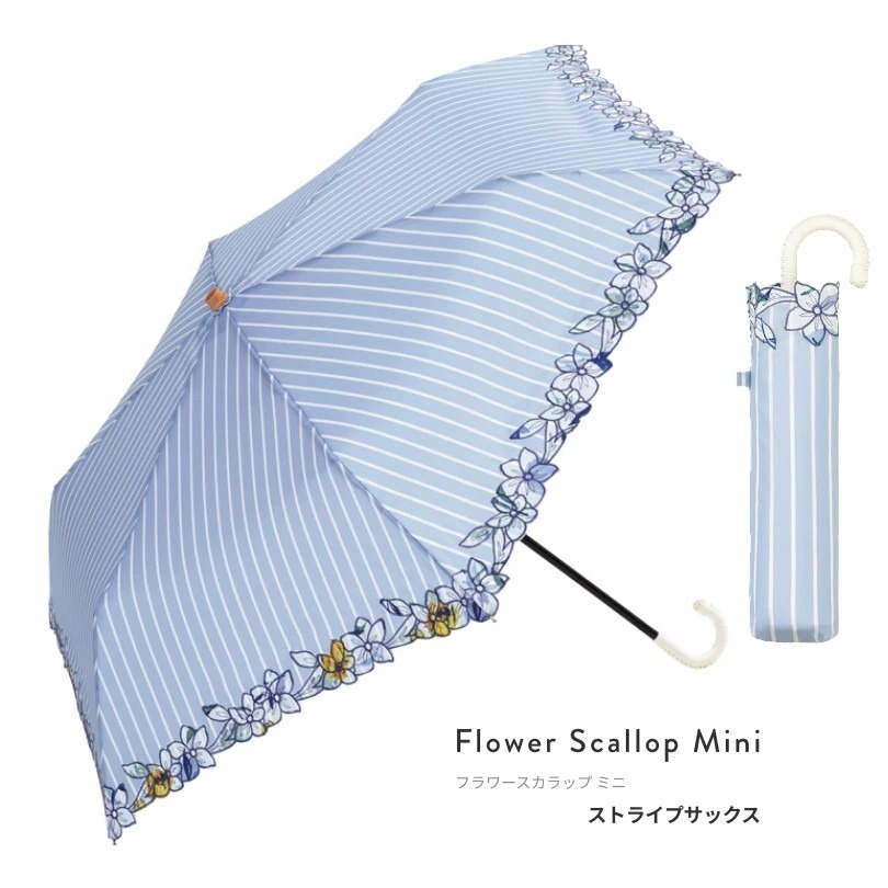 「絕版出清 日本because折傘 刺繡 圓弧邊花朵 晴雨兩用 抗UV 超輕 現貨」★ Zammu日本雜貨-規格圖5