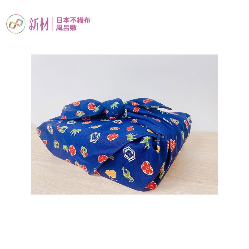 日本風呂敷包巾 藍福結88x88cm-細節圖2