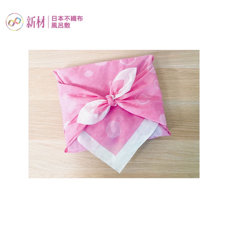 日本風呂敷包巾 水點粉66x66cm-細節圖2