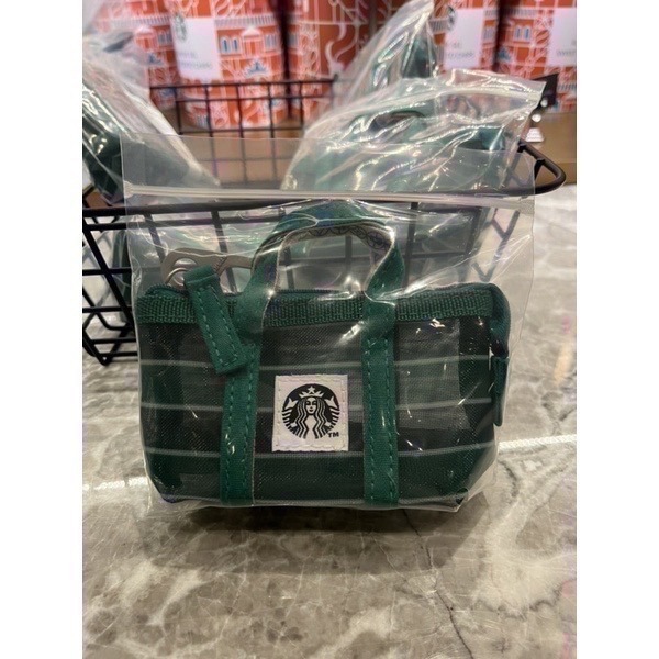 星巴克 文創門市提袋 零錢包👛 茄芷袋 黑色網布提揹袋-細節圖2