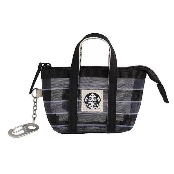 星巴克 文創門市提袋 零錢包👛 茄芷袋 黑色網布提揹袋-規格圖4