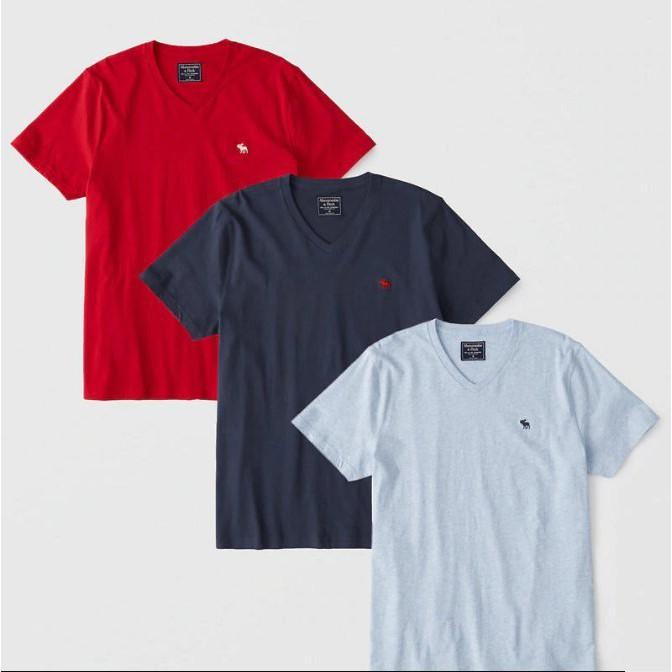 【魅惑堤緹 🚀】紅/藍/灰 A&F🦌麋鹿短T 3 件組 短袖男 Abercrombie Fitch👍美國代購-細節圖4