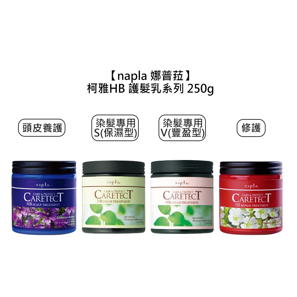【魅惑堤緹🚀】Napla 娜普菈 柯雅HB 染髮專用 保濕 豐盈 修護 頭皮養護 護髮乳 250g 650g 護髮-細節圖5