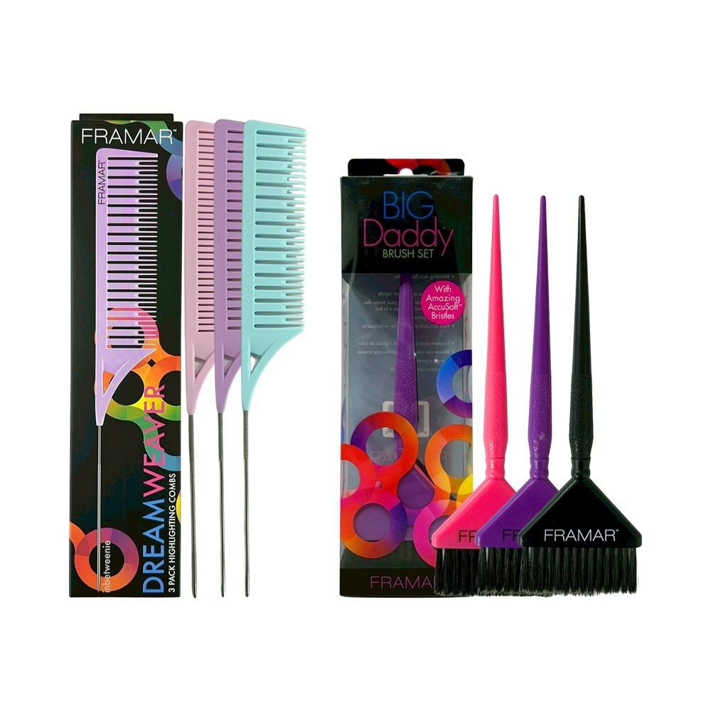 【魅惑堤緹🚀】FRAMAR 維克畫染挑染梳 挑染刷 3件組 染髮刷 染髮梳 染刷 染梳 染髮專用 染髮 BYFAMA-細節圖2