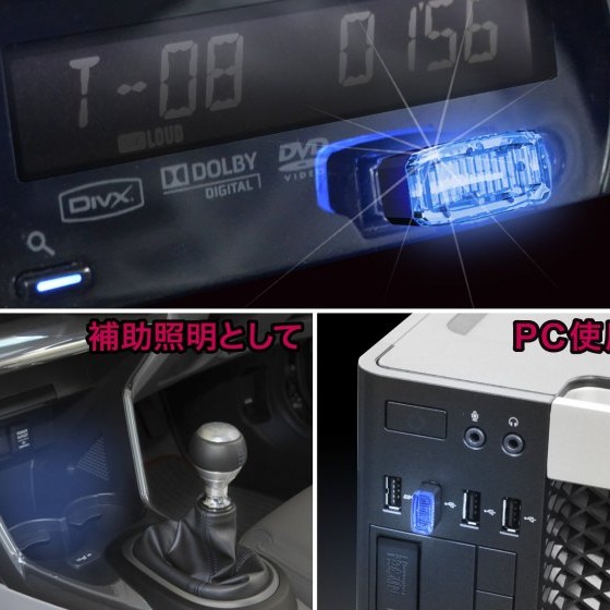 愛淨小舖-【EL-168】日本精品 SEIKO USB防塵套裝飾燈(藍)2入 裝飾氣氛燈 小夜燈 2入/組-細節圖2