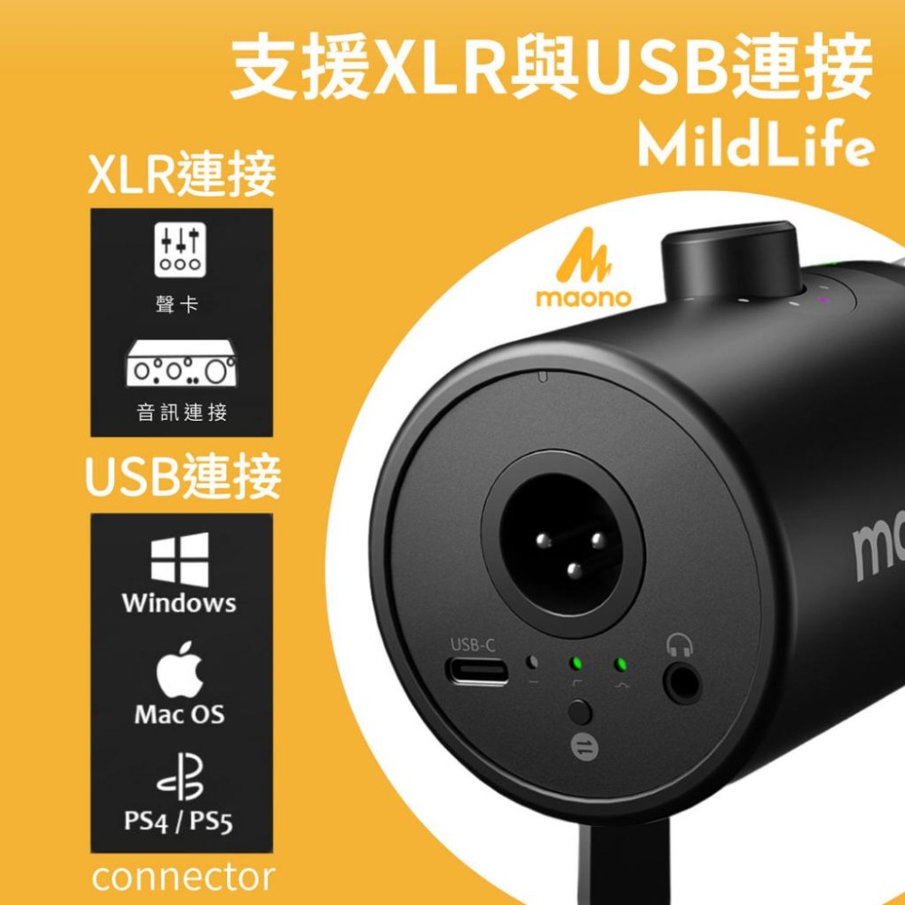 Maono PD400X 天王芯 廣播級專業 動圈麥克風 USB/XLR雙模麥克風 錄音 直播 Podcast SM7B-細節圖4