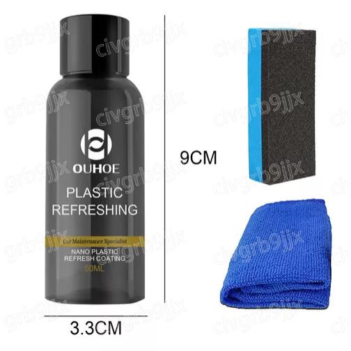 OUHOE汽車塑料翻新劑 塑料白化修復 塑膠保養 保險桿翻新 潑水效果 汽車 機車 美容 50ml-細節圖9