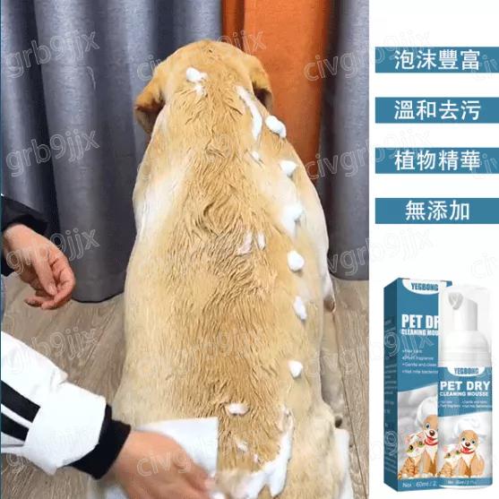 YEGBON寵物免洗清潔慕斯乾洗劑 PET DRY慕斯泡泡 沐浴露 狗狗 貓咪 寵物洗澡專用 除菌除異味 溫和 60ml-細節圖3