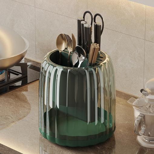 廚房旋轉刀架置物架 收納架 瀝水架 臺面多功能筷子筒刀架 一體收納盒家用菜刀架子-細節圖8