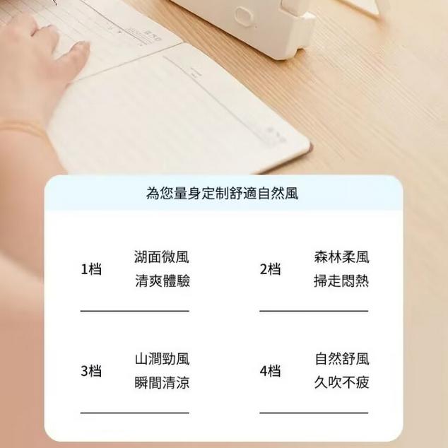 卡片風扇 桌面USB充電小風扇 靜音迷你便携式可摺叠臺式辦公桌上風扇 四檔可調節 超薄可掛可立-細節圖8