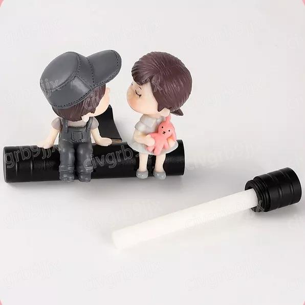 甜蜜情侶通風口香薰 净化車内空氣 去異味 持久清香 舒緩提神 汽車出風口裝飾卡通情侶-細節圖5