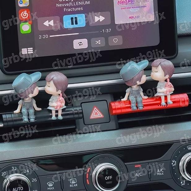 甜蜜情侶通風口香薰 净化車内空氣 去異味 持久清香 舒緩提神 汽車出風口裝飾卡通情侶-細節圖7