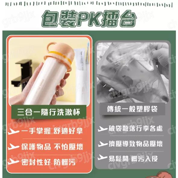 三合一隨行洗漱杯 便攜旅行洗漱杯牙具盒漱口杯家庭套裝便攜式牙刷收納盒杯子-細節圖2