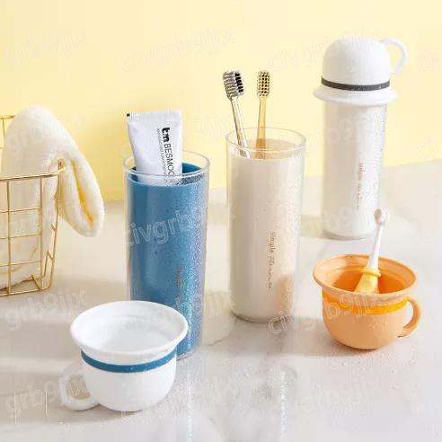 三合一隨行洗漱杯 便攜旅行洗漱杯牙具盒漱口杯家庭套裝便攜式牙刷收納盒杯子-細節圖7