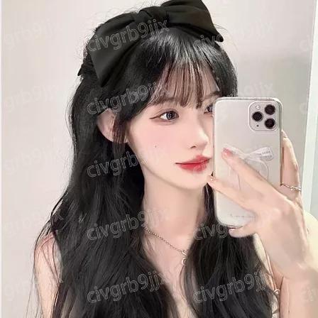 一體式蝴蝶結髪箍假髪 可拆卸髮箍魔術貼 風格百變 蝴蝶結髮箍顯臉小 懶人式假髮 單件入-細節圖4