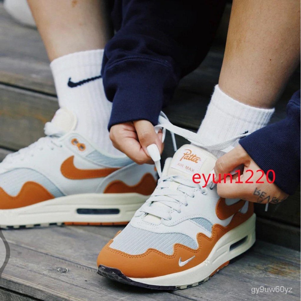 NIKE Patta x  Air Max 1 Mona  情侶休閒運動鞋 緩震 氣墊鞋 慢跑鞋-細節圖7