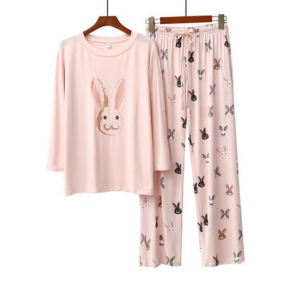 🎀(新品上市 限時特價)可愛兔兔 超舒適莫代爾長袖二件式居家服睡衣 月子服 坐月子 孕婦 大尺碼可穿🎀-細節圖5