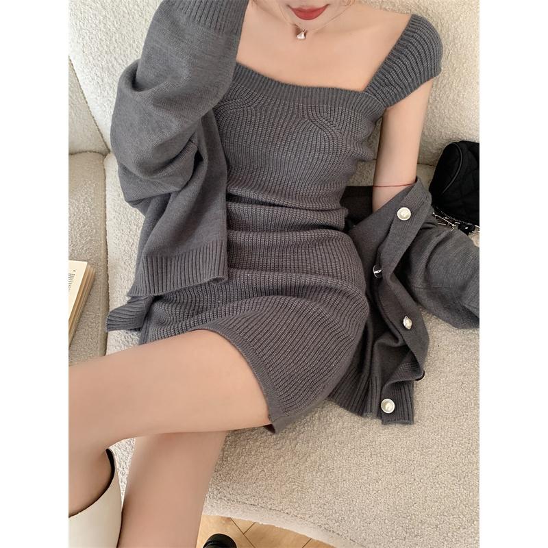 🎀(新品上市 限時特價)約會必勝 女孩必收 甜美超值二件式套裝 洋裝+小外套🎀-細節圖2