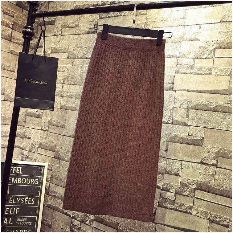 🎀百搭實穿 韓版後開叉針織長裙🎀-細節圖5