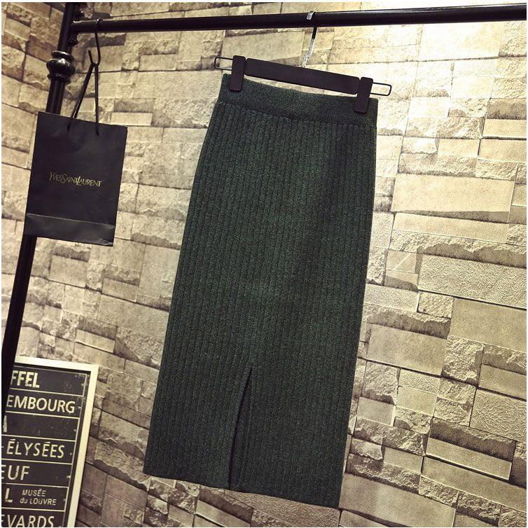 🎀百搭實穿 韓版後開叉針織長裙🎀-細節圖7