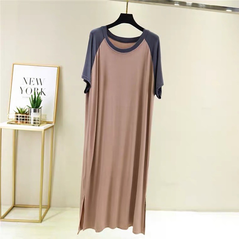 🎀超舒適 莫代爾外出 居家 睡衣 連身洋裝🎀-細節圖3