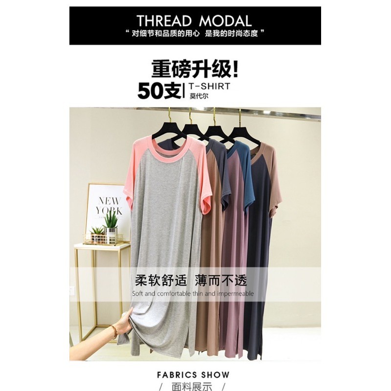 🎀超舒適 莫代爾外出 居家 睡衣 連身洋裝🎀-細節圖5