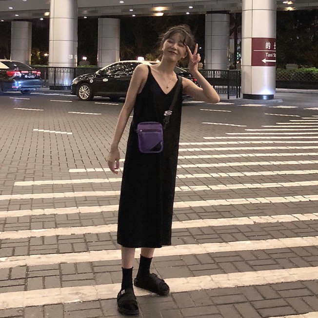 🎀韓款無袖長版黑色小洋裝🎀-細節圖2